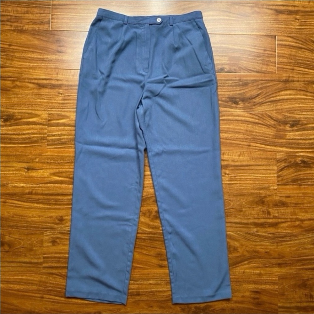 Vintage Sag Harbor Womens Periwinkle High Waist Taper Trouser Size 10P Academia